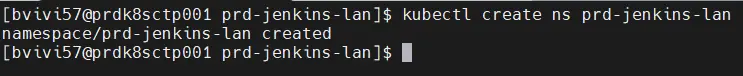 Création du namespace