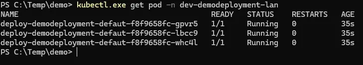 Application d'un deployment
