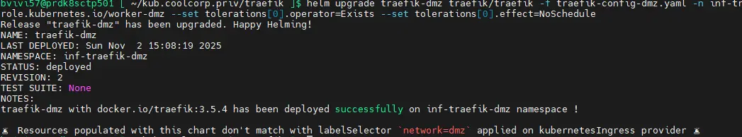 Mise à jour de la configuration Traefik