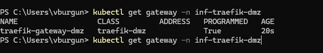Controle de la Gateway