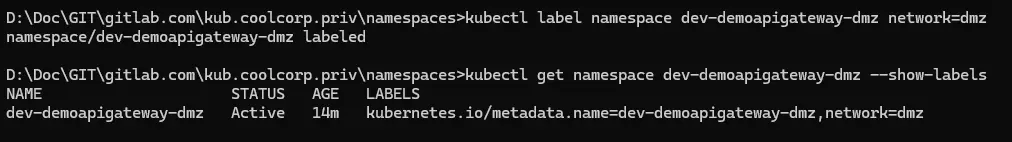 Lebelisation du namespace