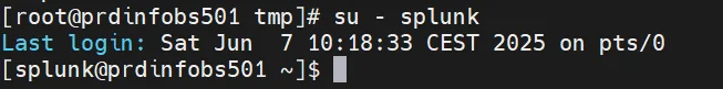 Bascule dans le contexte de l'utilisateur Splunk