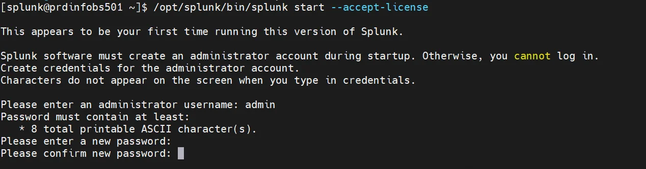 Configuration de l'utilisateur admin