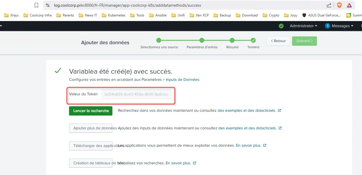 Récupération du token