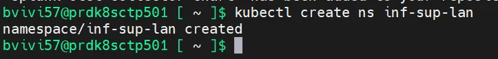 Création du namespace