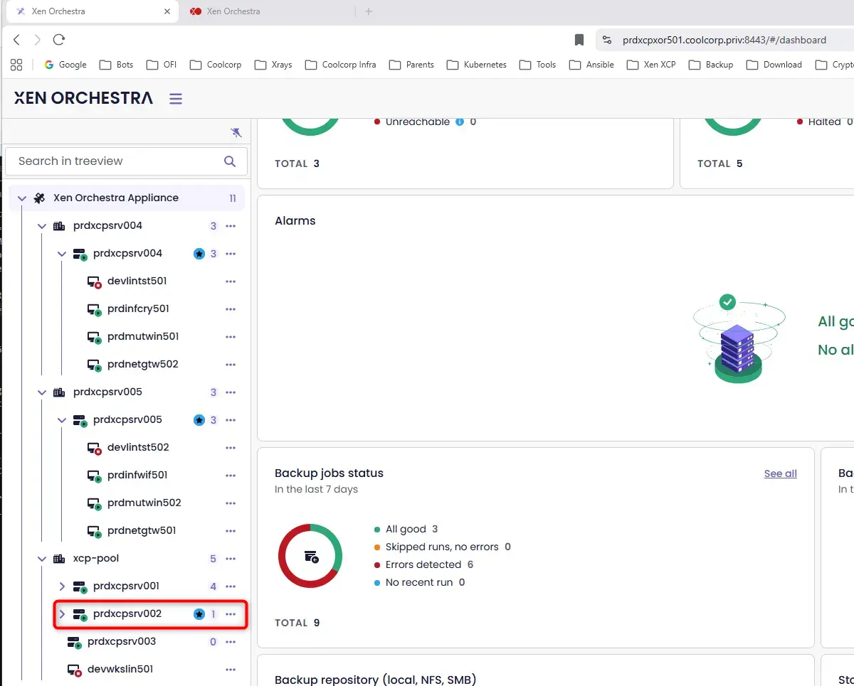 Choix du serveur XCP-ng