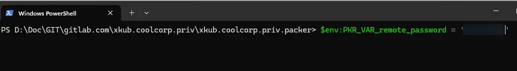 Déclaratioon du mot de passe pour la connexion au serveur xcp-ng