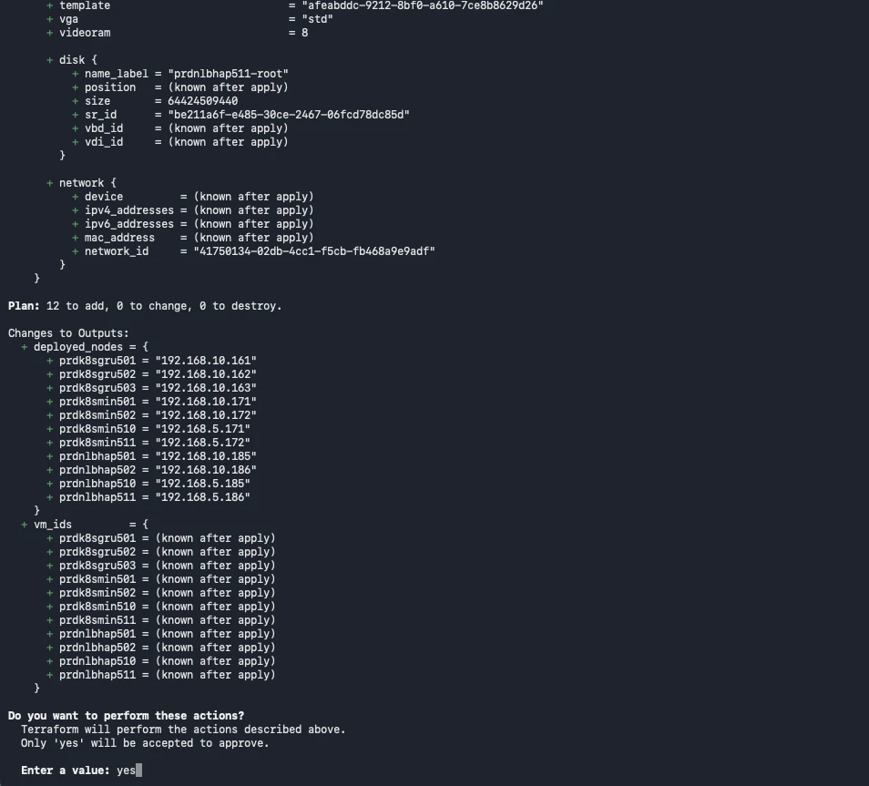 Validation du terraform apply par la saisie de yes