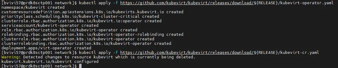 Déploiement de KubeVirt