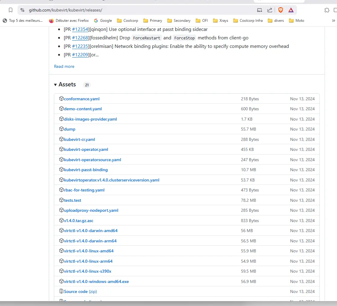 Récupération de virtctl