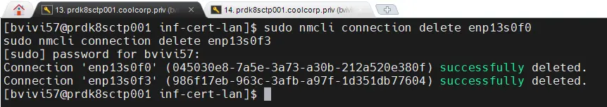 Suppression des config réseau par défault