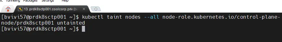Retrait du taint sur le control plane