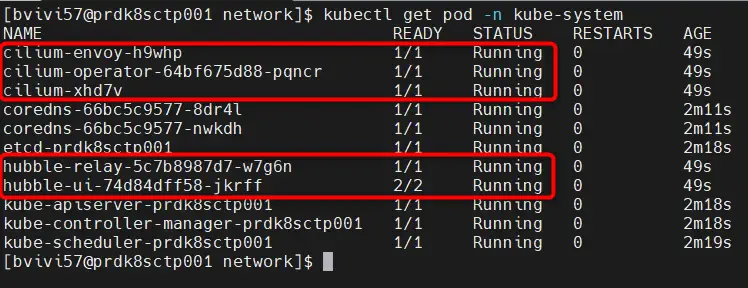 Controle des pods cilium