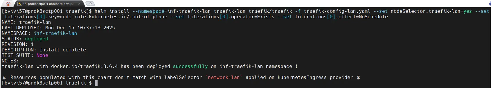 Installation de traefik