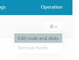 menu édition du node