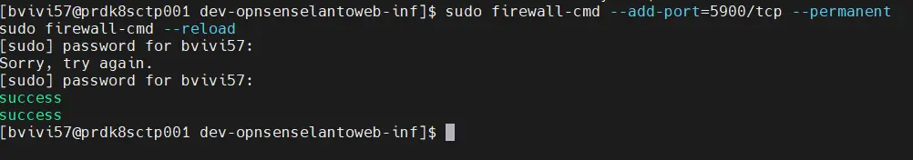 Ouverture des ports pour le flux VNC
