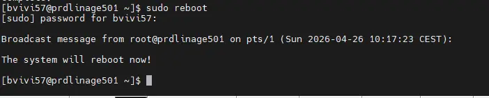Reboot de l'OS