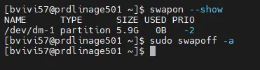 Désactivation de la swap