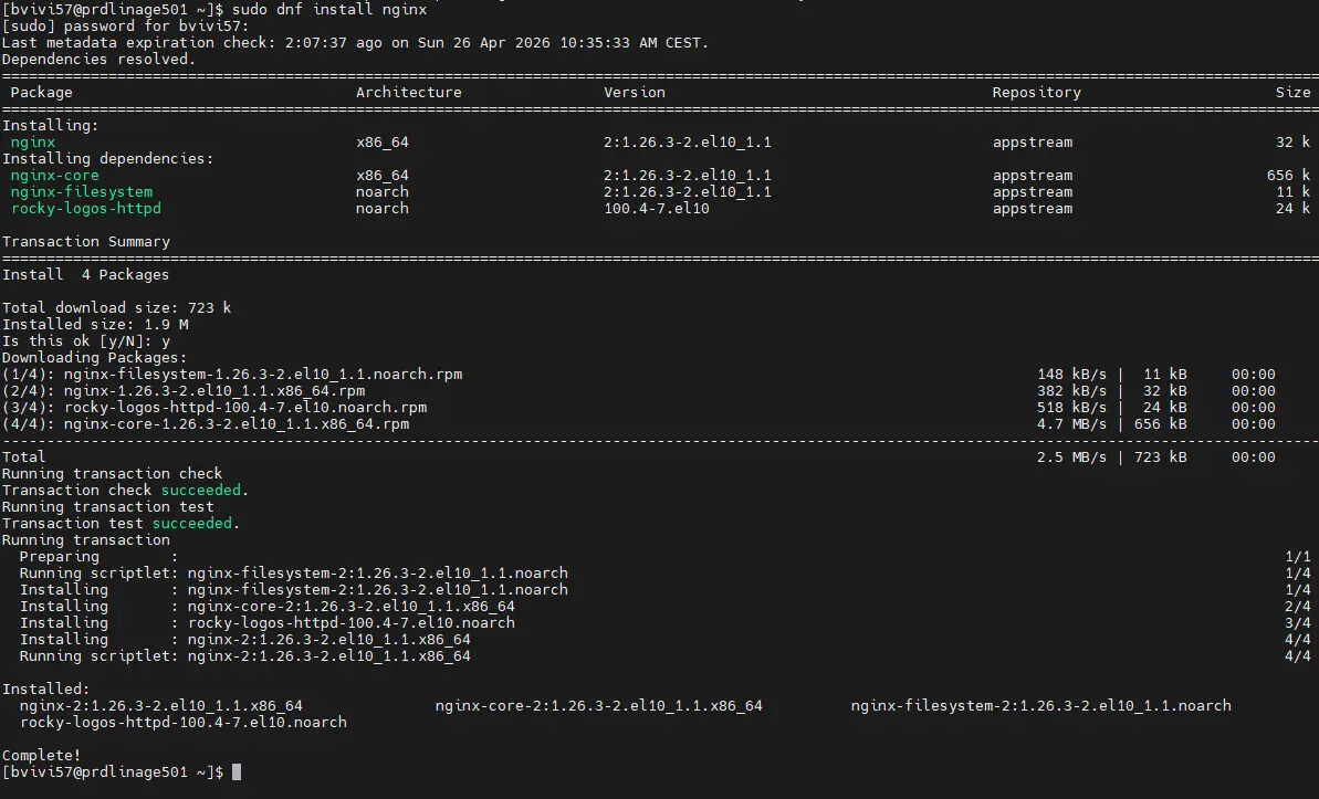 Installation NGINX