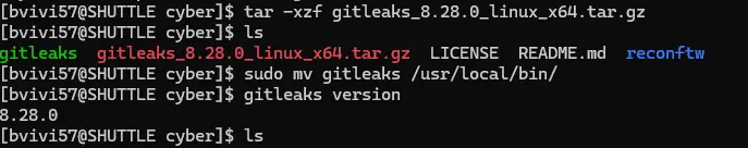 Vérifivation de gitleaks