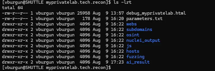 Arborescence par défault en mode recon