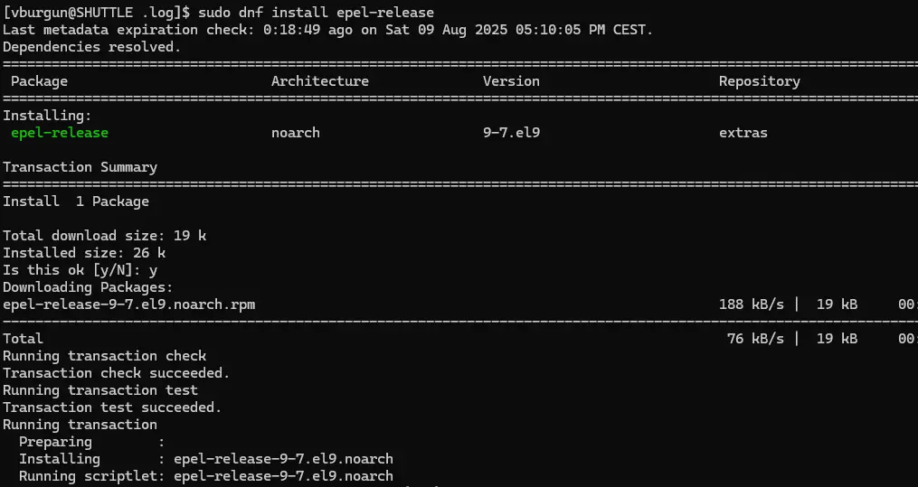 Activation du repo epel