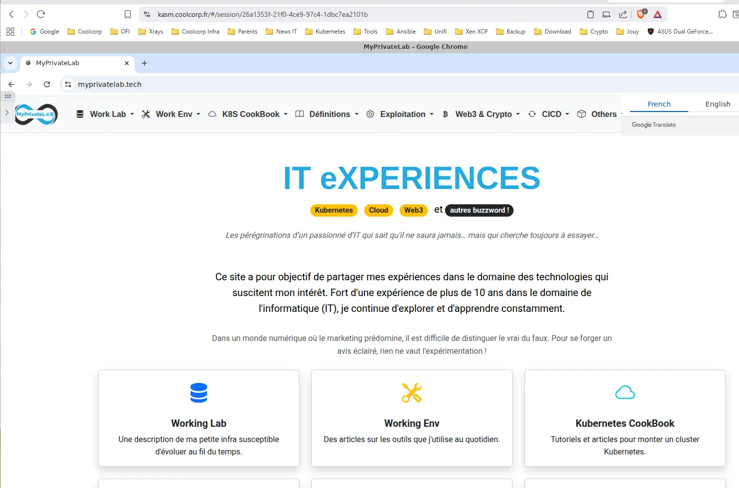 Navigation dans l'instance chrome