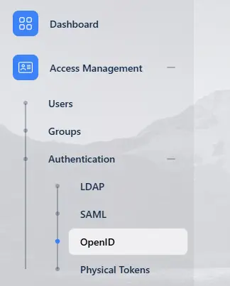Menu OpenID