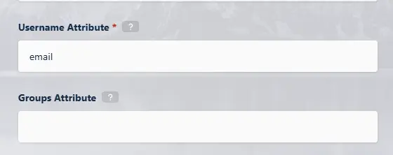 Choix de l'adresse email comme attibut d'authentification