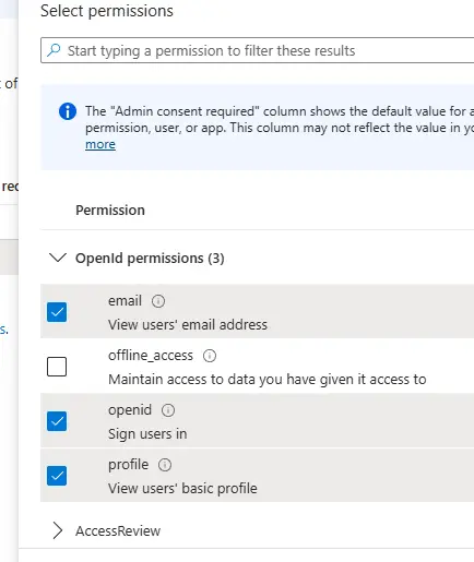 Ajout de des autorisations d'API