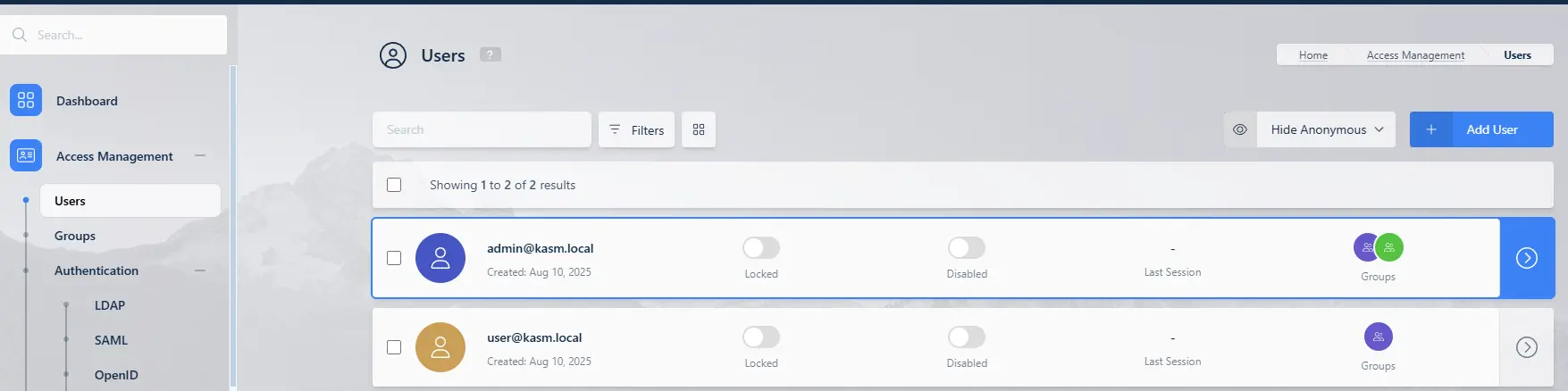 Section Users