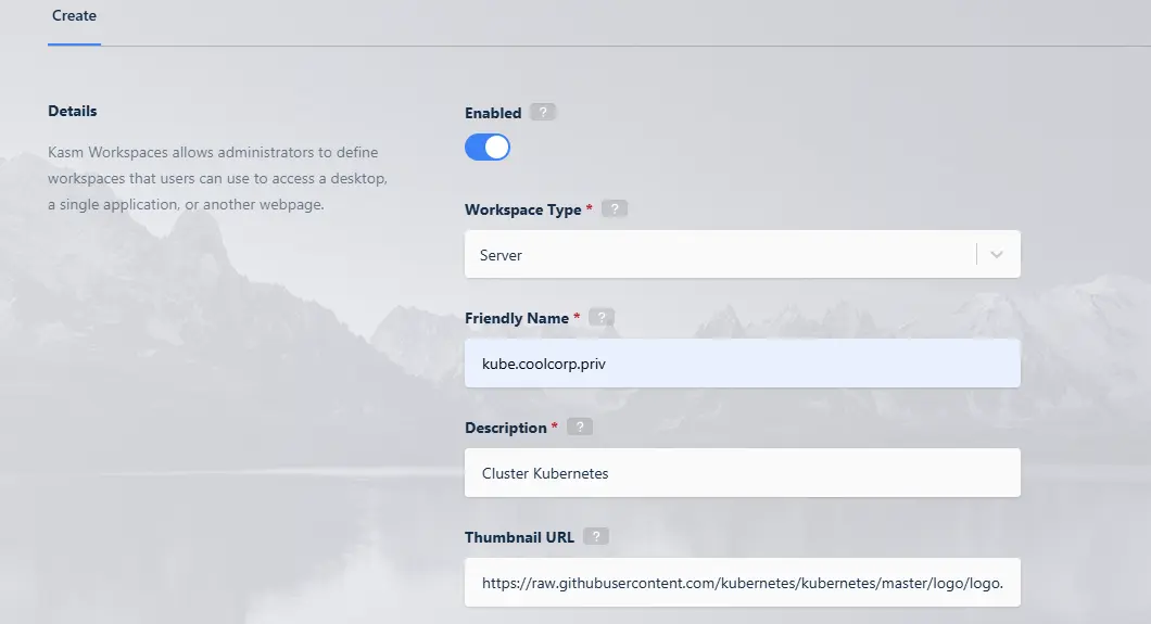 Création du workspace pour SSH