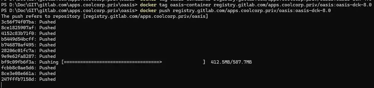 Publication de l'image dans la registry