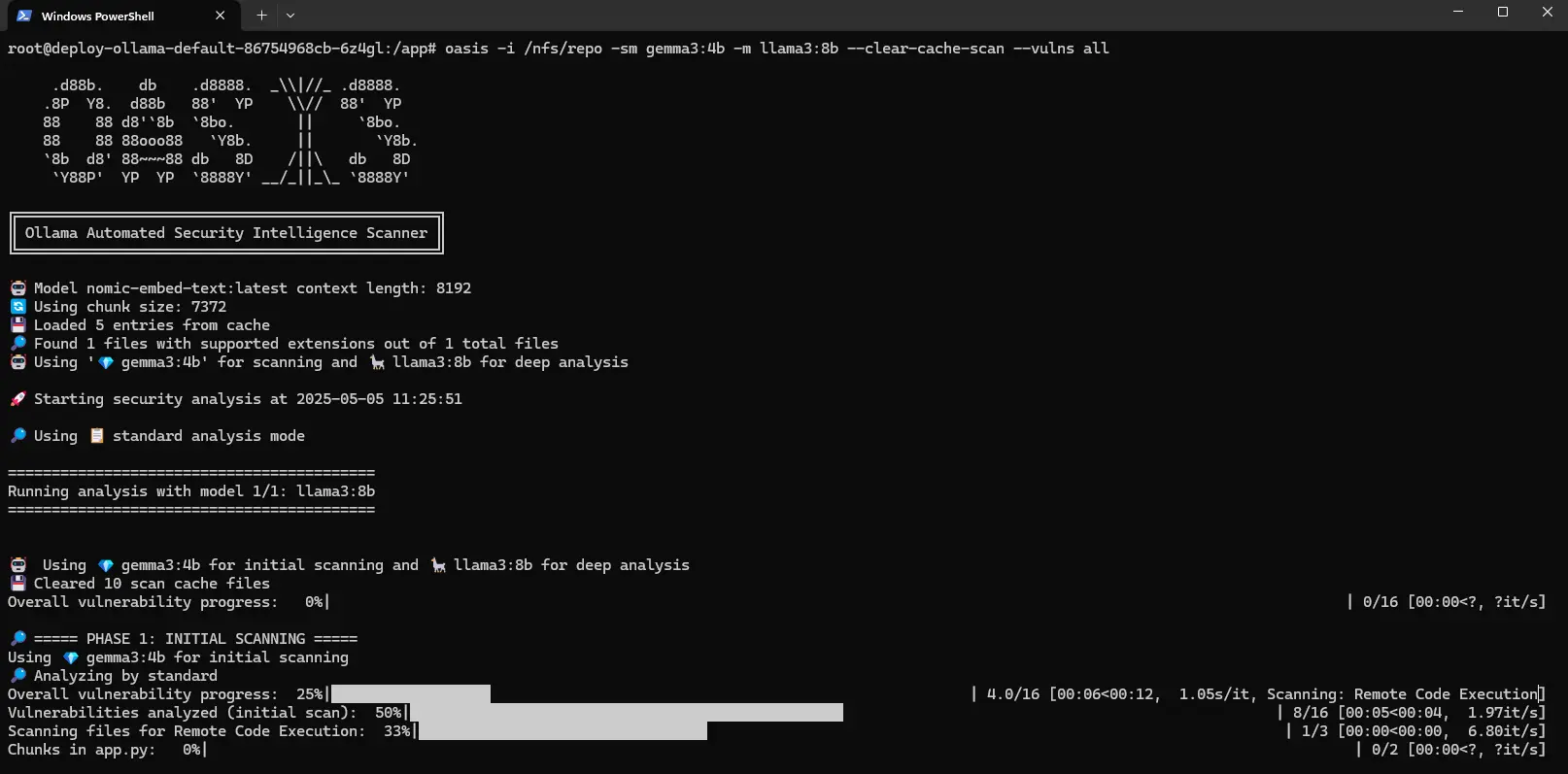 Lancement du scan