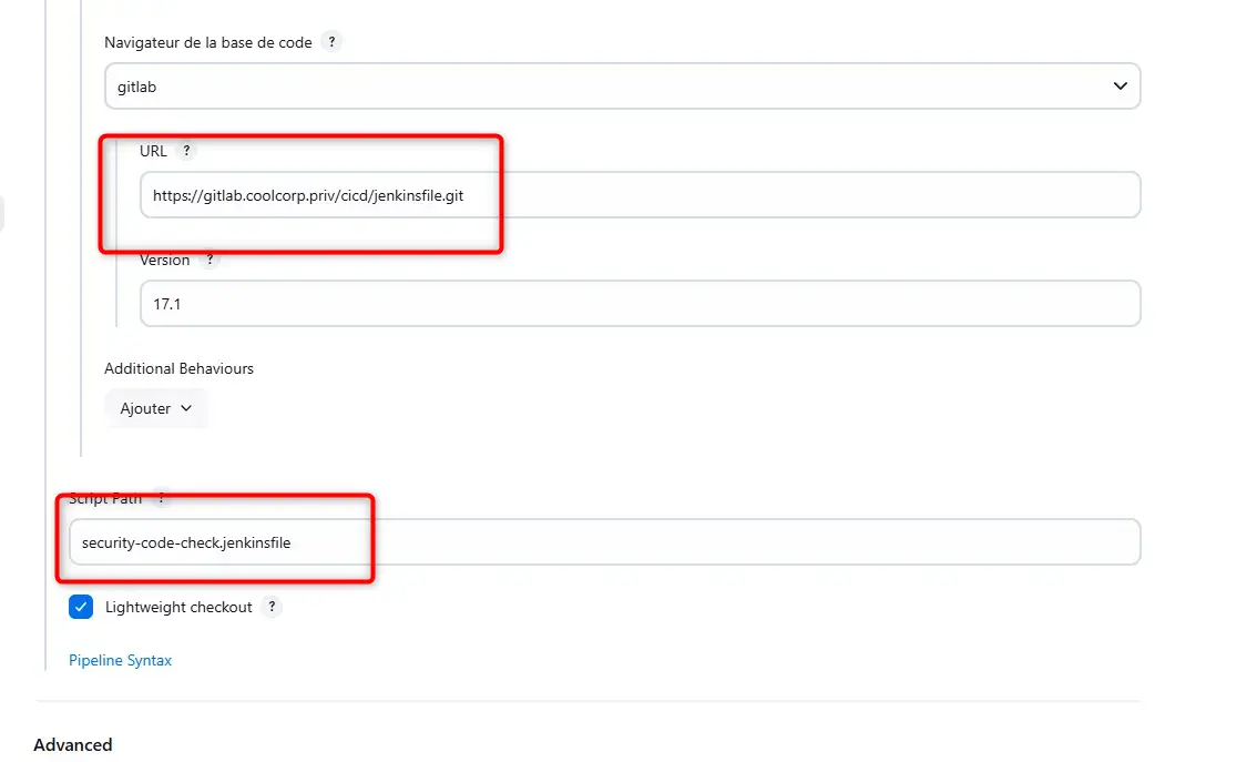 Récupération automatique du code de la pipeline