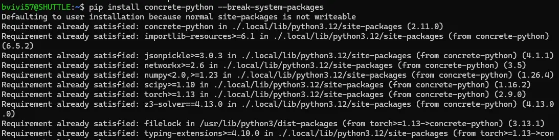 Installation de la librairie python Zama