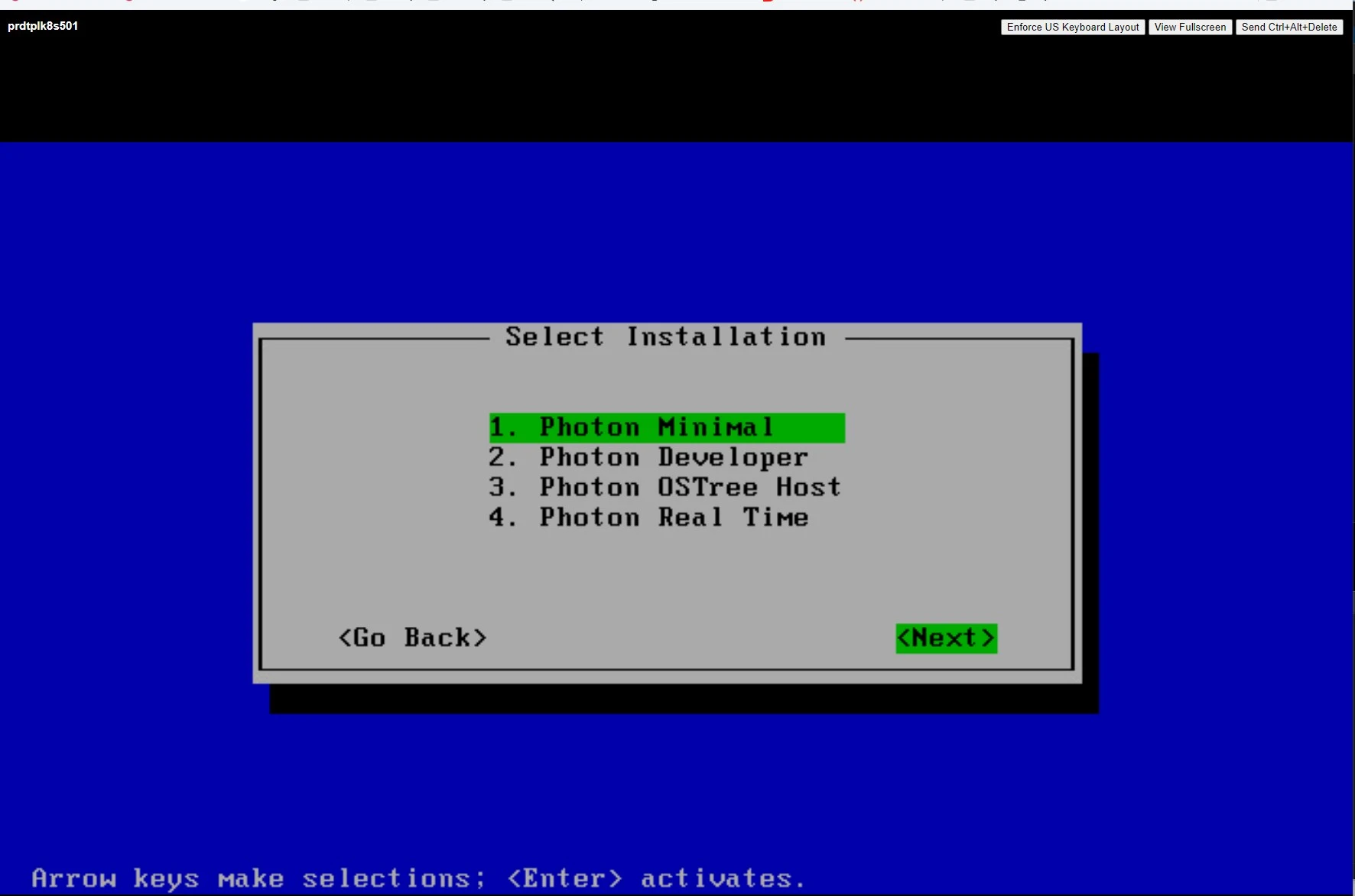 Selection des profils d'installation