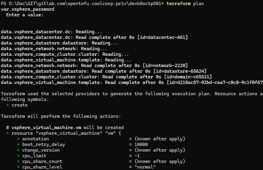 terraform plan