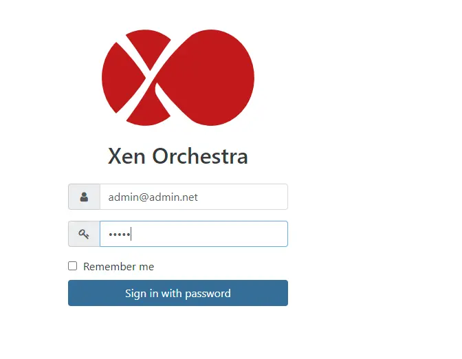 Mire de connexion de Xen Orchestra