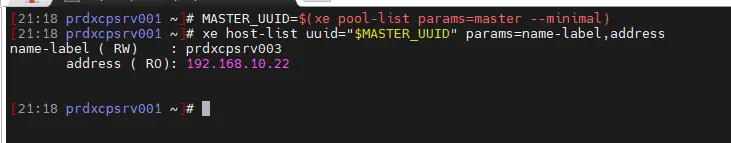 Identification du master du pool en CLI