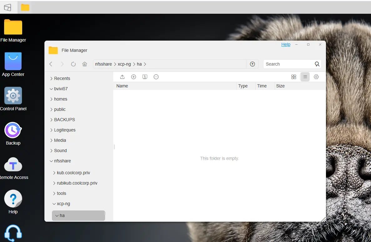 Création d'un dossier sur le NAS