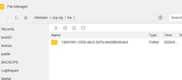Création de fichier dans le dossier NFS