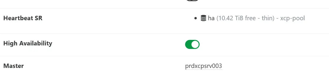 HA actif au niveau du pool XCP-ng