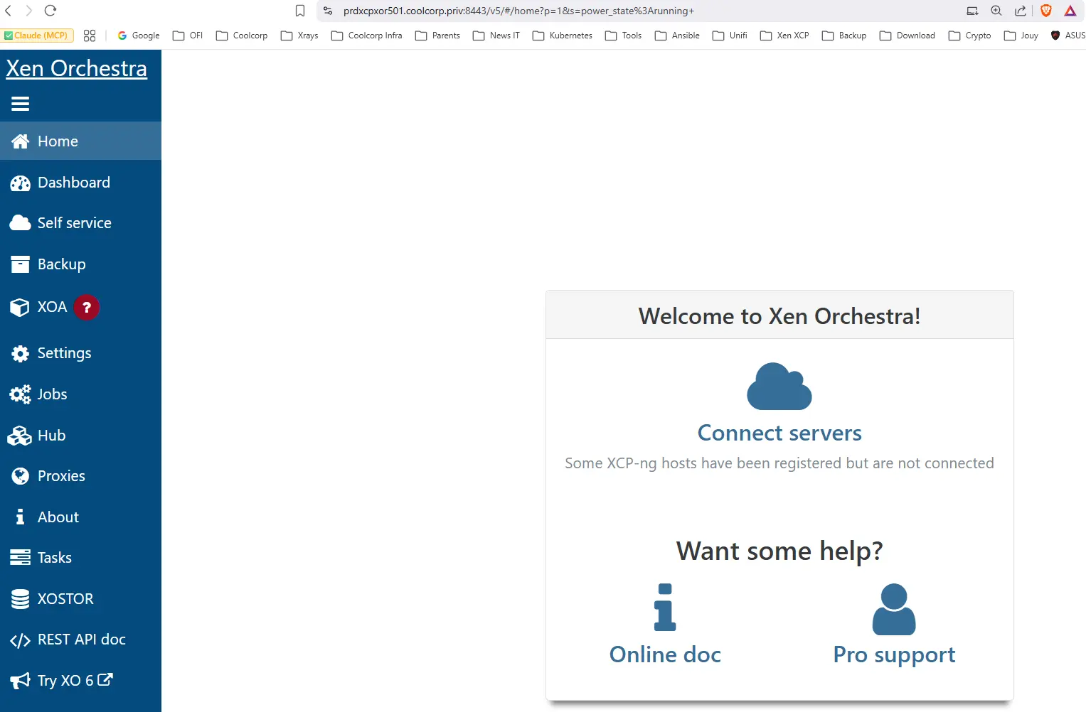 Xen Orchestra perd contact avec le pool