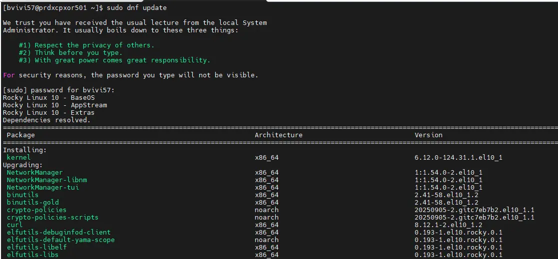 Mise à jour de l'OS
