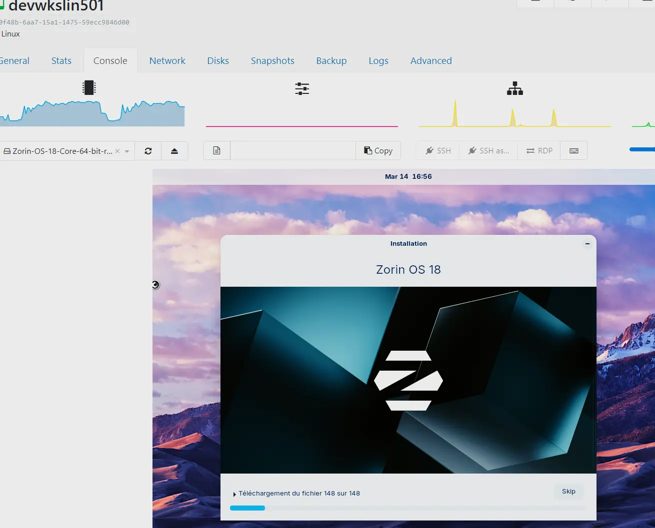 Installation en cours de Zorin OS