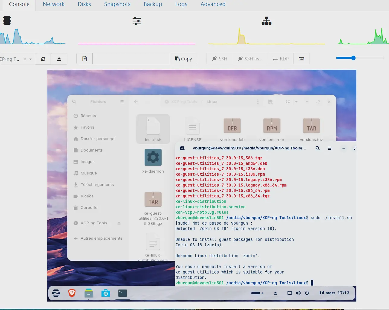 Tentative d'utiliser le script