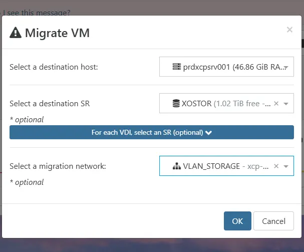 Configuration de la Live Migration