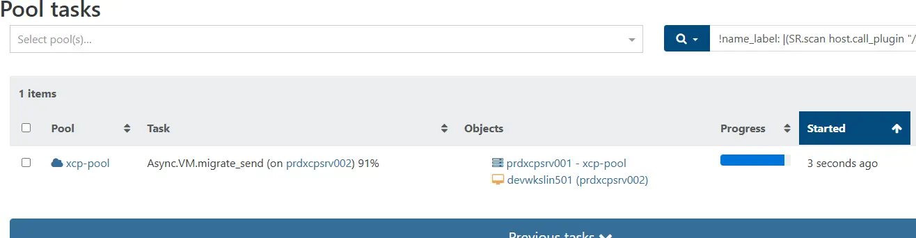 Lancement de la migration