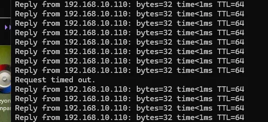 Perte d'un seul ping
